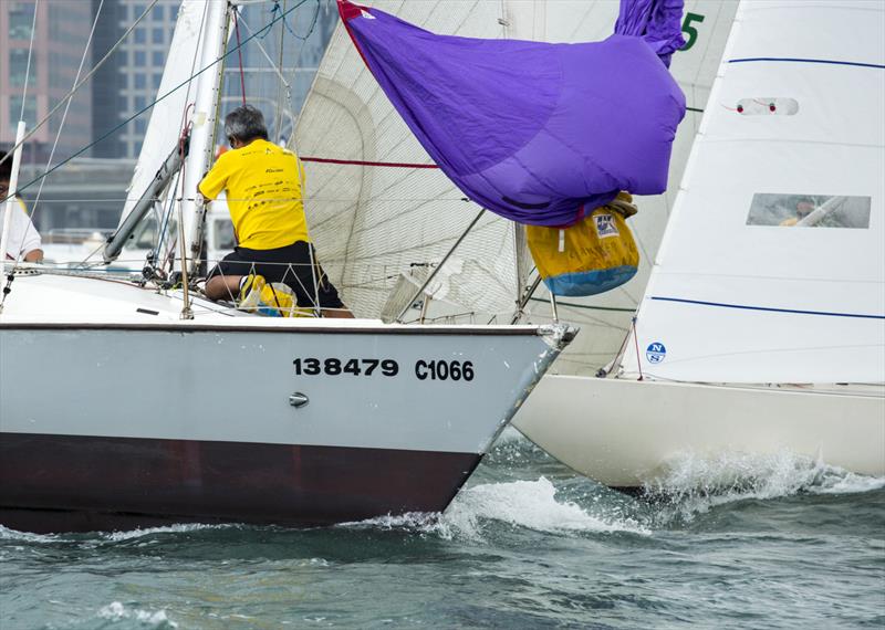 Traffic at the mark. RHKYC Tomes Cup 2018 photo copyright RHKYC / Guy Nowell taken at Royal Hong Kong Yacht Club and featuring the  class