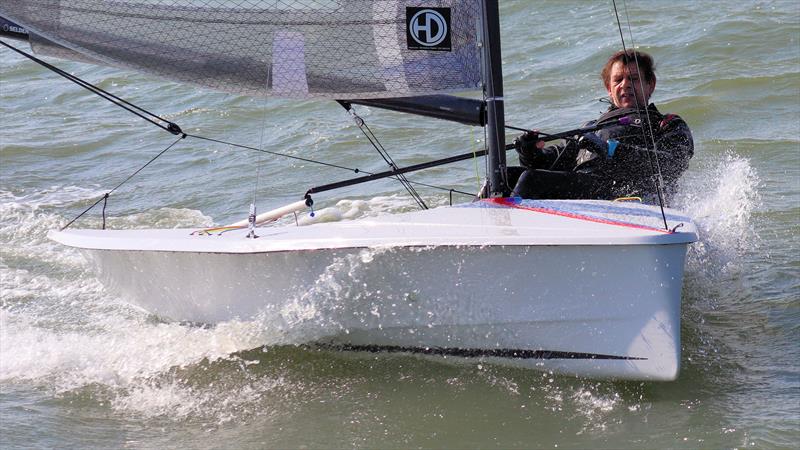 Josh Hamer during the Brightlingsea Hadron H2 Open photo copyright Keith Callaghan taken at Brightlingsea Sailing Club and featuring the Hadron H2 class