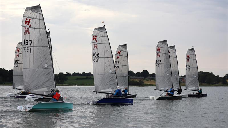 Close racing with Robin Parsons in 'Scaramouche' leading race 3 of the Deben H2 Open photo copyright Keith Callaghan taken at Deben Yacht Club and featuring the Hadron H2 class