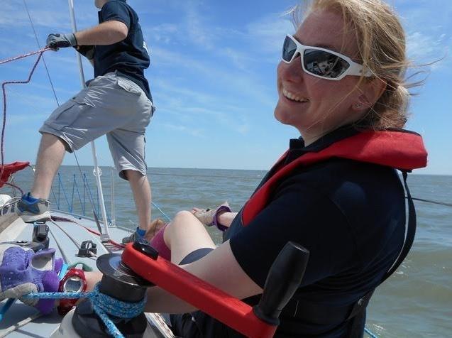 Vickie sailing aboard the Sonata 'Ram' at Medway YC photo copyright Ram taken at Medway Yacht Club and featuring the  class