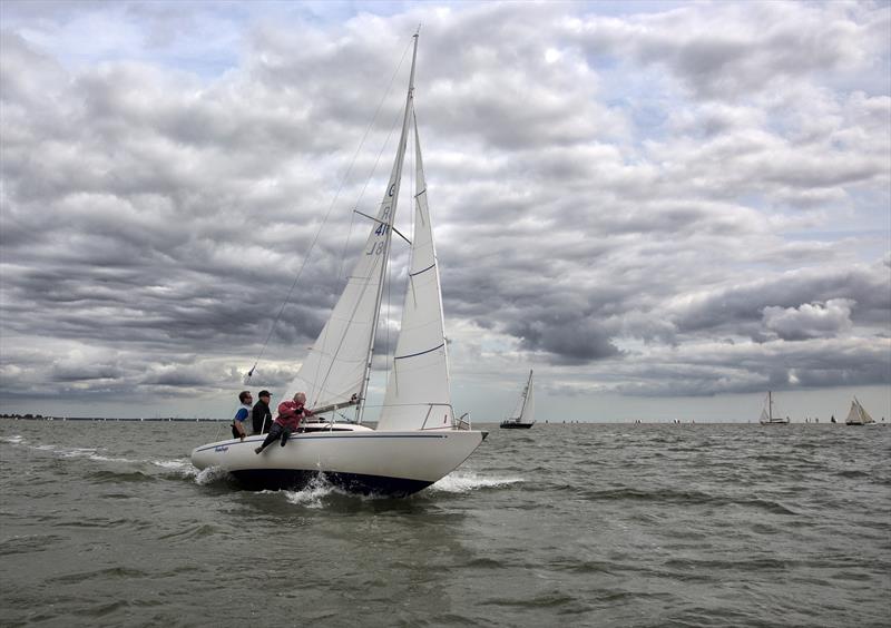 Julian Lord in 'Humdinger' International H boat photo copyright Chrissie Westgate taken at West Mersea Yacht Club and featuring the H boat class