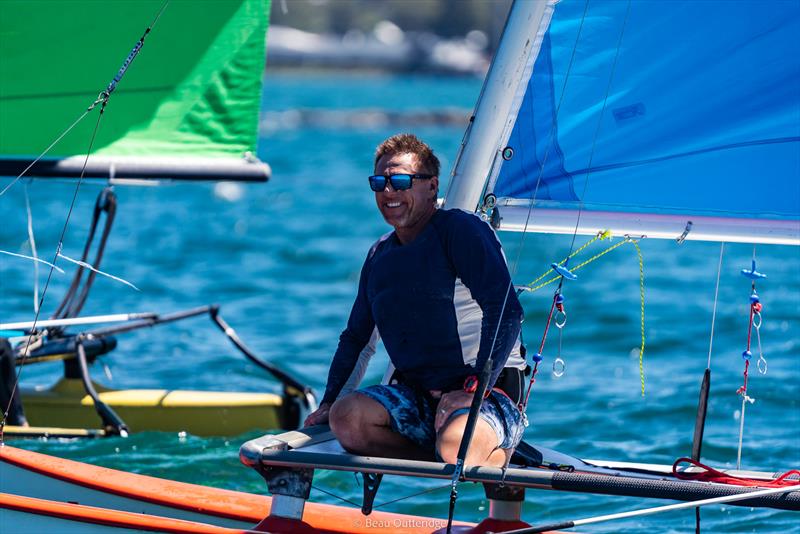 NSW Hobie State Championships on Lake Macquarie photo copyright Beau Outteridge taken at Wangi RSL Amateur Sailing Club and featuring the Hobie 14 class