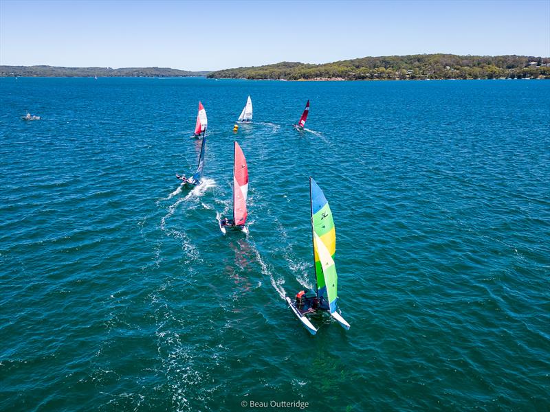 NSW Hobie State Championships on Lake Macquarie photo copyright Beau Outteridge taken at Wangi RSL Amateur Sailing Club and featuring the Hobie 16 class