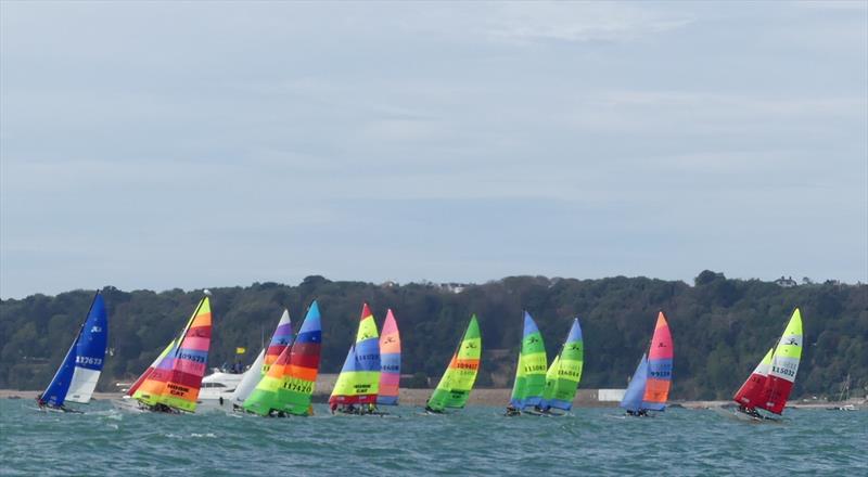 Class 6 start during the 2022 Jersey Regatta photo copyright Bill Harris taken at Royal Channel Islands Yacht Club and featuring the Hobie 16 class