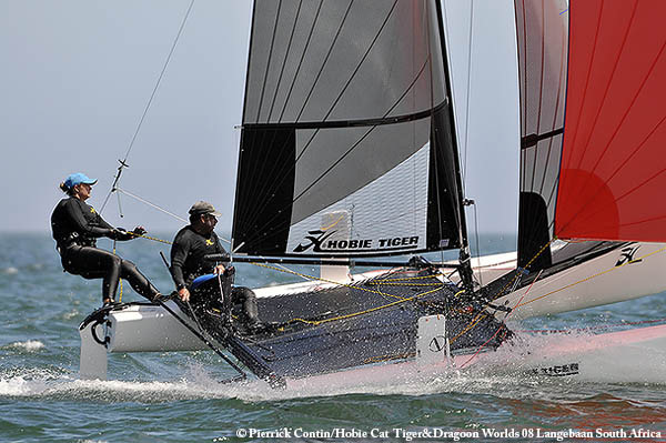 Booth & Baring-Gould on day five of the Hobie Tiger worlds in South Africa photo copyright Pierrick Contin taken at  and featuring the Hobie Tiger class