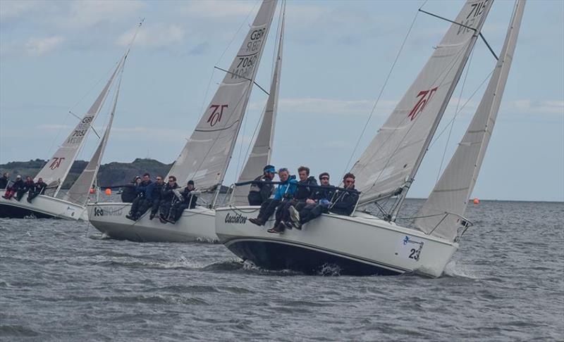Eventual winner Seaword chasing Cacciatore during the 707 Nationals at Port Edgar photo copyright 707 Class Association taken at Port Edgar Yacht Club and featuring the 707 class