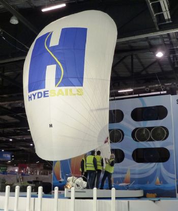 Hyde’s sails involvement in the popular cruising chute and spinnaker demonstrations at the London Boat Show