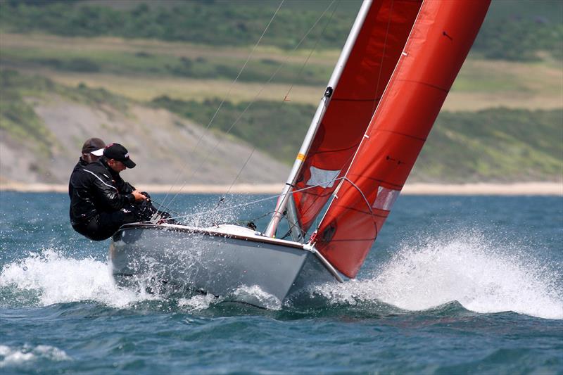 Nigel and Jack Grogan win the Squib nationals at Weymouth - photo © Mike Rice