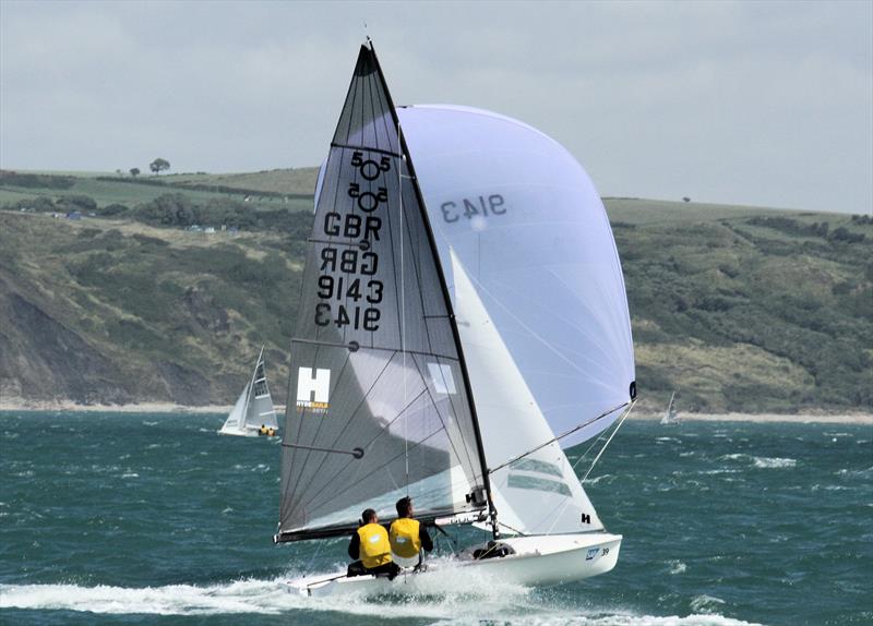 Richard Lovering and Matt Alverado during the 2016 505 Worlds in Weymouth photo copyright Mark Jardine taken at Weymouth & Portland Sailing Academy and featuring the  class