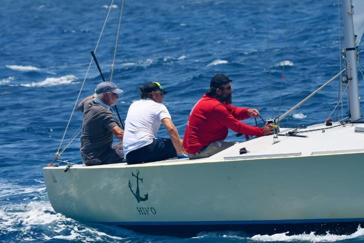 2nd St. Thomas Yacht Club Invitational Regatta: Second place (l-r) the USA's Dave Franzel, USVI's Christian Thompson, and Puerto Rico's Fernando Montilla photo copyright Dean Barnes taken at St. Thomas Yacht Club and featuring the IC24 class