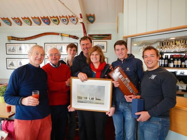 Bembridge Illusions Icebreaker prize giving but without Raymond (2nd) or Julia (3rd) who had left early! photo copyright Mike Samuelson taken at Bembridge Sailing Club and featuring the Illusion class