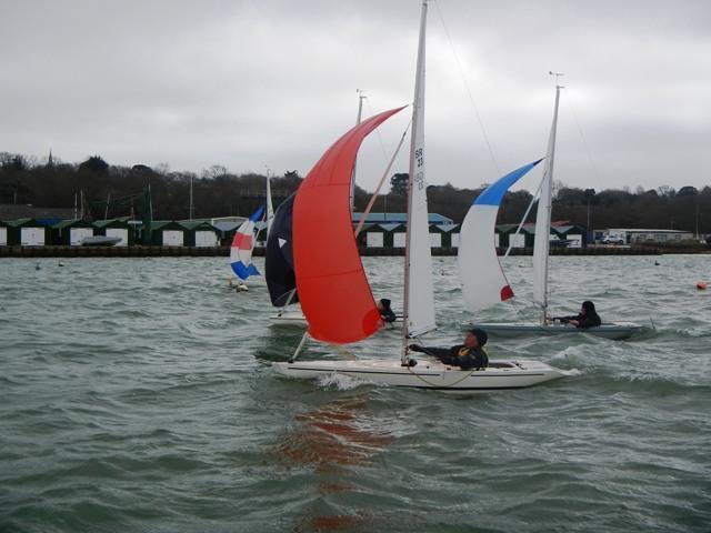 A close final race in the Illusion Spring Plate at Bembridge photo copyright Mike Samuelson taken at Bembridge Sailing Club and featuring the Illusion class