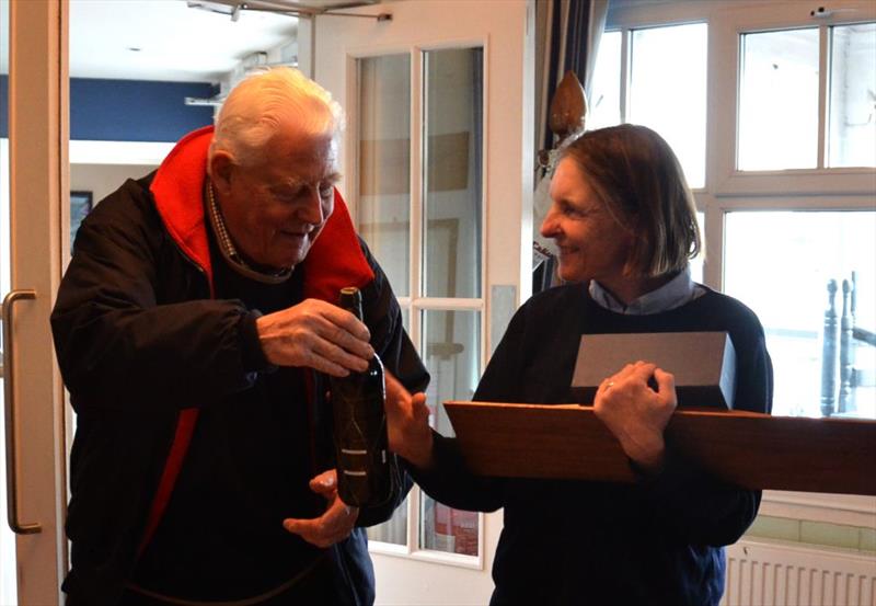 Philip Woodford and Julia Bailey, winner of the Bembridge Illusions Woodford Long Distance Race photo copyright Mike Samuelson taken at Bembridge Sailing Club and featuring the Illusion class