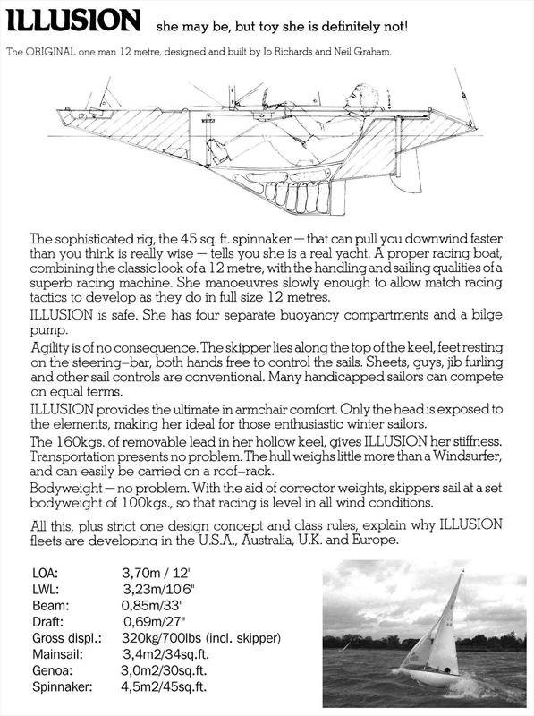 Illusion infosheet photo copyright Wilf Kunze taken at Middle Nene Sailing Club and featuring the Illusion class