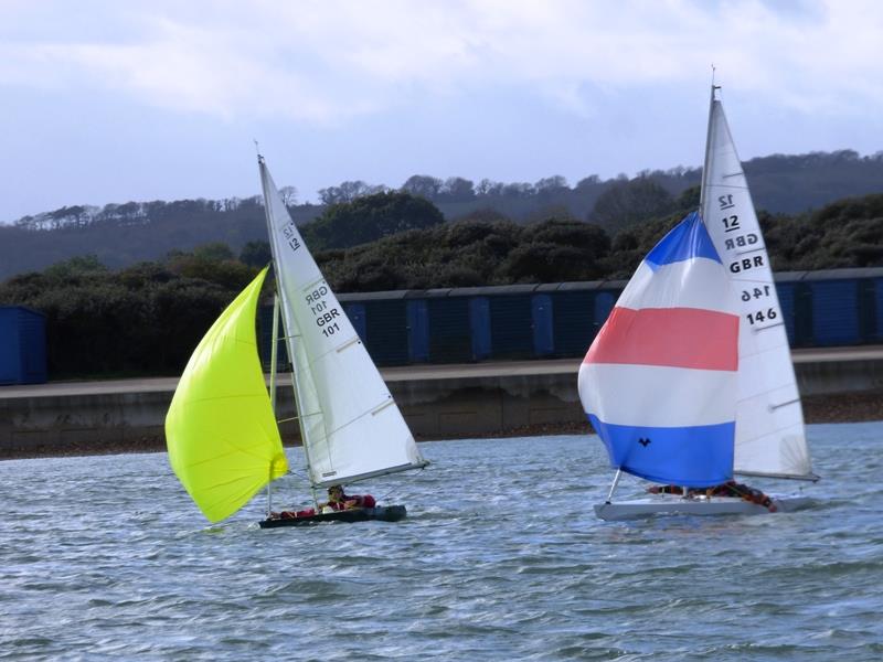 Bruce Huber (GBR 101) & Steve Warren-Smith (GBR 146) during race 3 of the Bembridge Illusion Trafalgar Trophy 2017 photo copyright Mike Samuelson taken at Bembridge Sailing Club and featuring the Illusion class