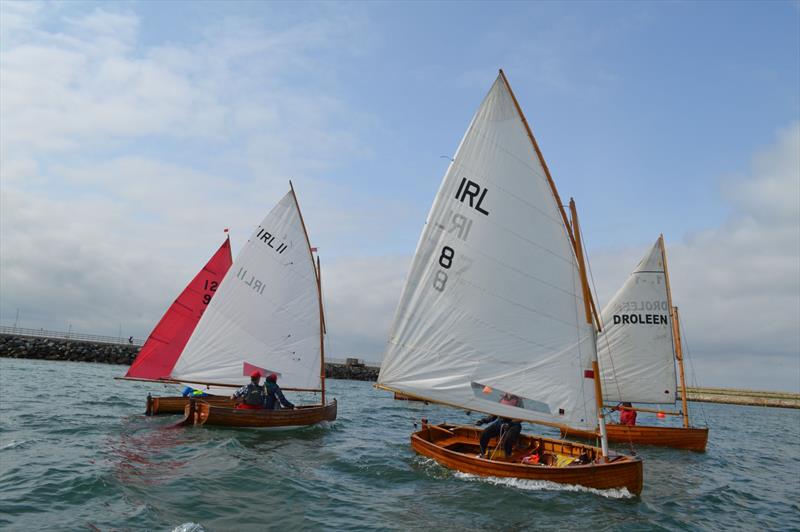 Irish 12 foot championships: The fleet at the start line with margret Delany's 'Cora' on Port photo copyright Stratos Boumpoukis taken at Royal St George Yacht Club and featuring the International 12 class