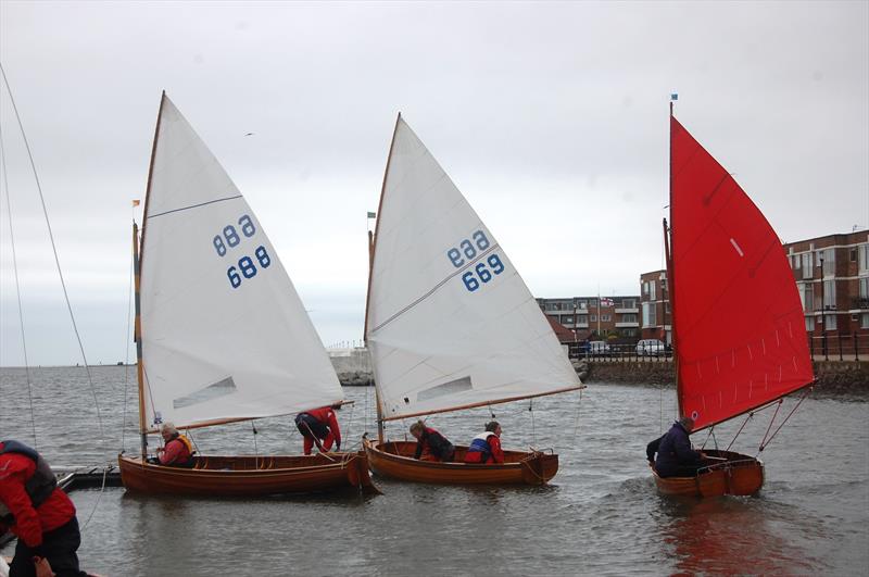 International 12s going afloat for the Celebration Regatta at West Kirby. The majority of the entrants are modern takes on the old design but Number 1 is a true 'Dreadnaught', a true centenarian photo copyright Dougal@davidhenshallmedia taken at West Kirby Sailing Club and featuring the International 12 class