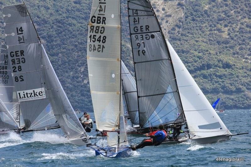 Riva Cup 2014 photo copyright Elena Giolai taken at Fraglia Vela Riva and featuring the International 14 class