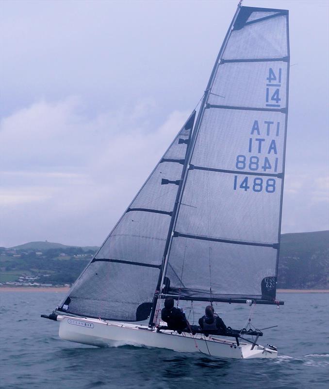 The final day of racing at PoW Week photo copyright Hugh Maclean taken at South Caernarvonshire Yacht Club and featuring the International 14 class