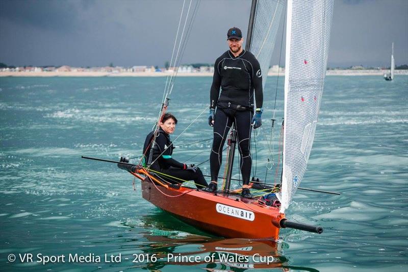 Katie Nurton & Nigel Ash during the 2016 Prince of Wales Cup photo copyright VR Sport Media taken at Hayling Island Sailing Club and featuring the International 14 class