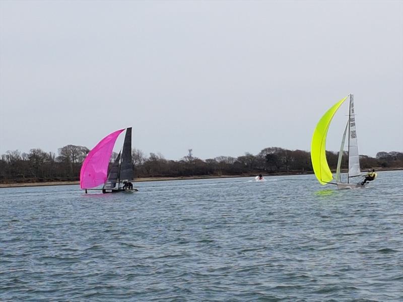 International 14 Easter Tray at Itchenor photo copyright ISC taken at Itchenor Sailing Club and featuring the International 14 class