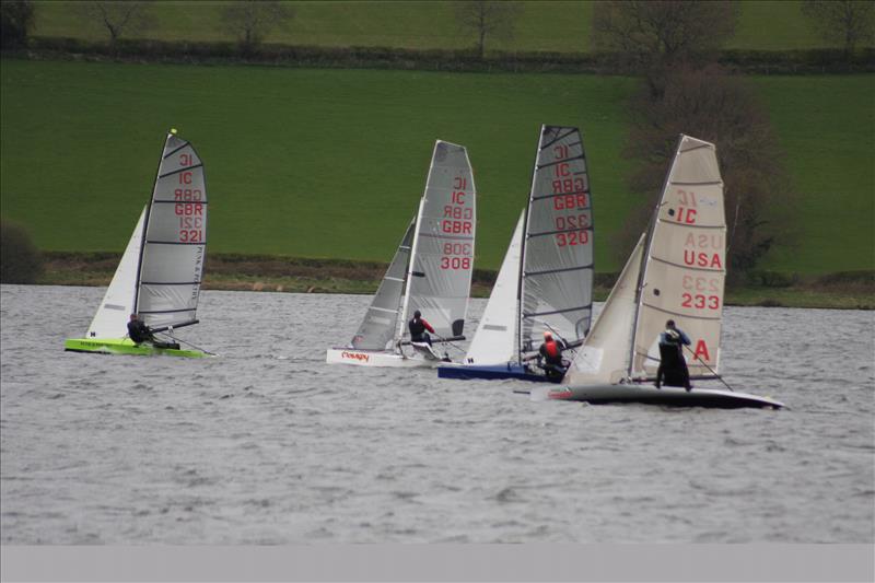 Enjoying Llangdegfedd Water in an International Canoe