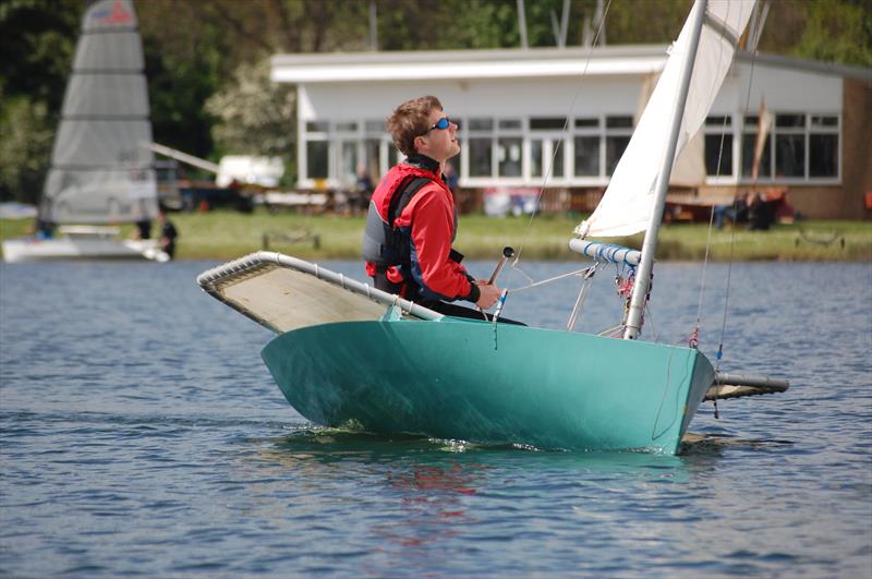 The Classic Dinghy meeting at Hunts was the opening meeting for the new 'lowrider moth' revival - this unknown variant looked great and sailed well - can anyone recognise it? photo copyright David Henshall taken at Hunts Sailing Club and featuring the International Moth class