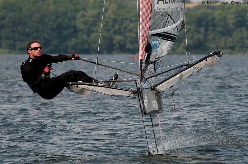 Benoit Marie's canting rig during the EFG MothEuroCup Act 5 at Lake Wittensee photo copyright Martina Orsini taken at  and featuring the International Moth class