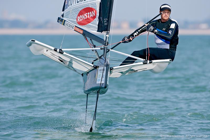 Nathan Outteridge on the way to the 2014 Moth World title - Thierry Martinez, Sea and Co pic photo copyright Thierry Martinez / Sea & Co. / www.thmartinez.com taken at Hayling Island Sailing Club and featuring the International Moth class