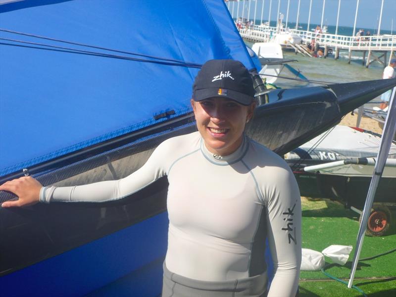 Annalise Murphy after day 2 of the 2015 International Moth Worlds at Sorrento photo copyright Jonny Fullerton taken at Sorrento Sailing Couta Boat Club and featuring the International Moth class