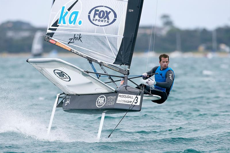 Josh McKnight on the boil on the penultimate day of the 2015 McDougall   McConaghy International Moth Worlds - photo © Th. Martinez / Sea&Co / 2015 Moth Worlds