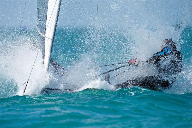 Benoit Marie (FRA) on the penultimate day of the 2015 McDougall   McConaghy International Moth Worlds photo copyright Th. Martinez / Sea&Co / 2015 Moth Worlds taken at Sorrento Sailing Couta Boat Club and featuring the International Moth class