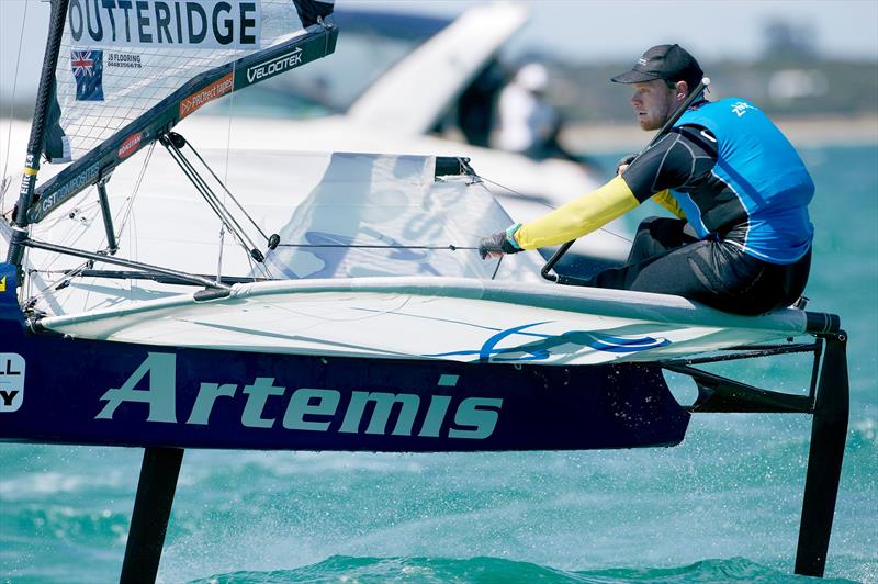 Nathan Outteridge (AUS) on the final day of the 2015 McDougall   McConaghy International Moth Worlds - photo © Th. Martinez / Sea&Co / 2015 Moth Worlds