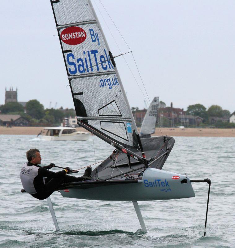 Jason Belben finishes 3rd in the 2015 International Moth UK Nationals photo copyright Mark Jardine taken at Stokes Bay Sailing Club and featuring the International Moth class