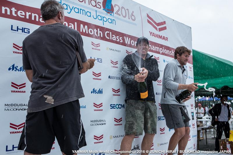 Robert Greenhalgh, Paul Goodison and Chris Rashley at the YANMAR Moth Worlds 2016 - photo © YANMAR Moth World Championship 2016 / Junichi Hirai / BULKHEAD magazine JAPAN