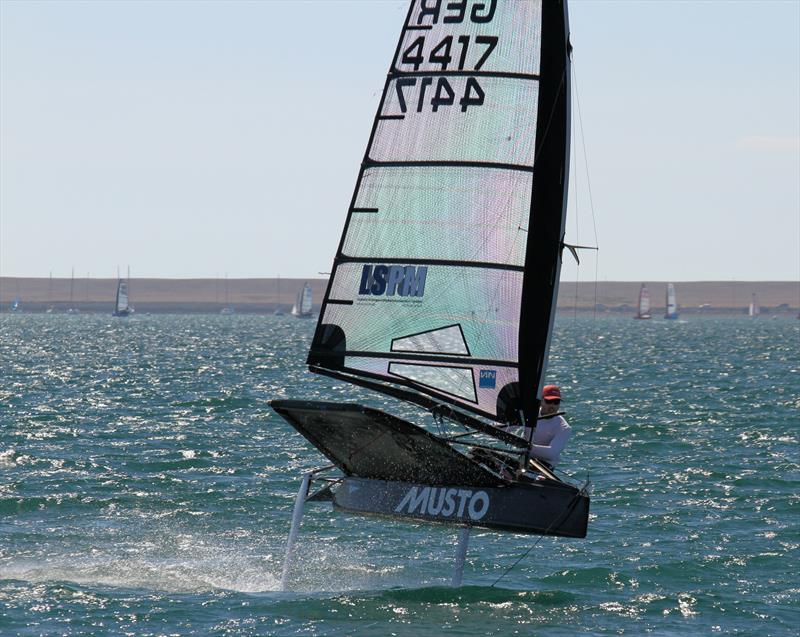 Max Maege on day 3 of the VRsport.tv International Moth UK Nationals in Weymouth photo copyright Mark Jardine / IMCA UK taken at Weymouth & Portland Sailing Academy and featuring the International Moth class