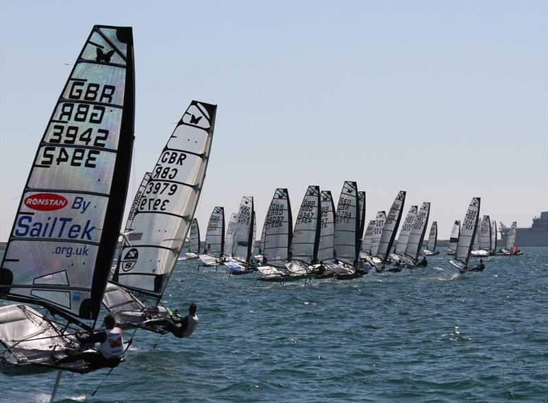 Race 6 starts on day 3 of the VRsport.tv International Moth UK Nationals in Weymouth photo copyright Mark Jardine / IMCA UK taken at Weymouth & Portland Sailing Academy and featuring the International Moth class