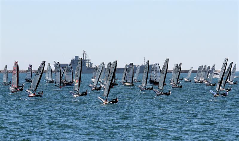 Race 8 starts on day 3 of the VRsport.tv International Moth UK Nationals in Weymouth photo copyright Mark Jardine / IMCA UK taken at Weymouth & Portland Sailing Academy and featuring the International Moth class