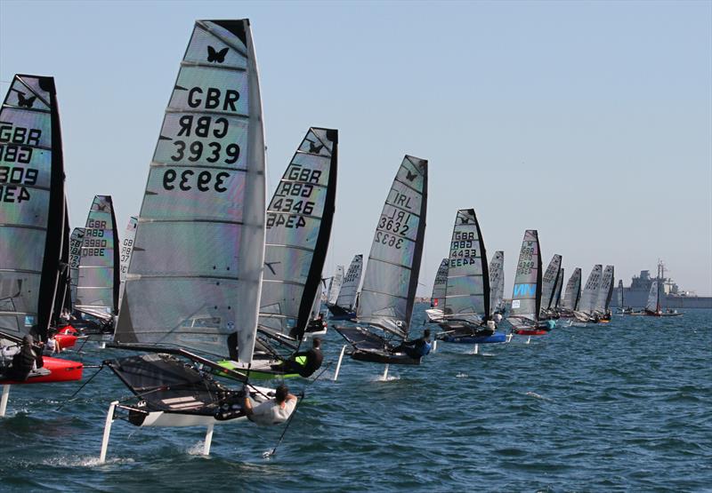 Race 9 starts on day 3 of the VRsport.tv International Moth UK Nationals in Weymouth photo copyright Mark Jardine / IMCA UK taken at Weymouth & Portland Sailing Academy and featuring the International Moth class