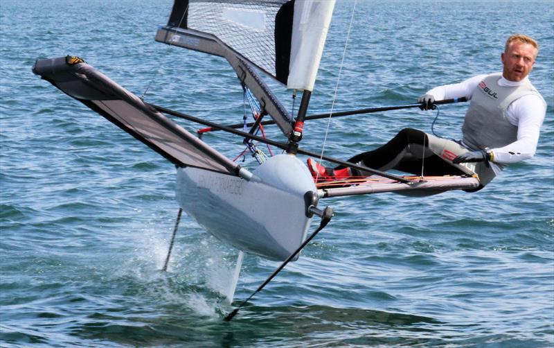 Tom Offer on day 3 of the UK International Moth Nationals at Paignton photo copyright Mark Jardine / IMCA UK taken at Paignton Sailing Club and featuring the International Moth class