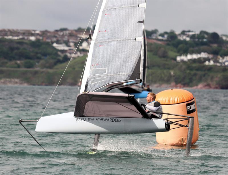 Tom Offer on day 4 of the UK International Moth Nationals at Paignton photo copyright Mark Jardine / IMCA UK taken at Paignton Sailing Club and featuring the International Moth class