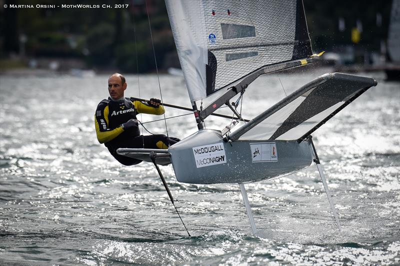 Day 2 of the Moth Worlds on Lake Garda photo copyright Martina Orsini taken at Fraglia Vela Malcesine and featuring the International Moth class