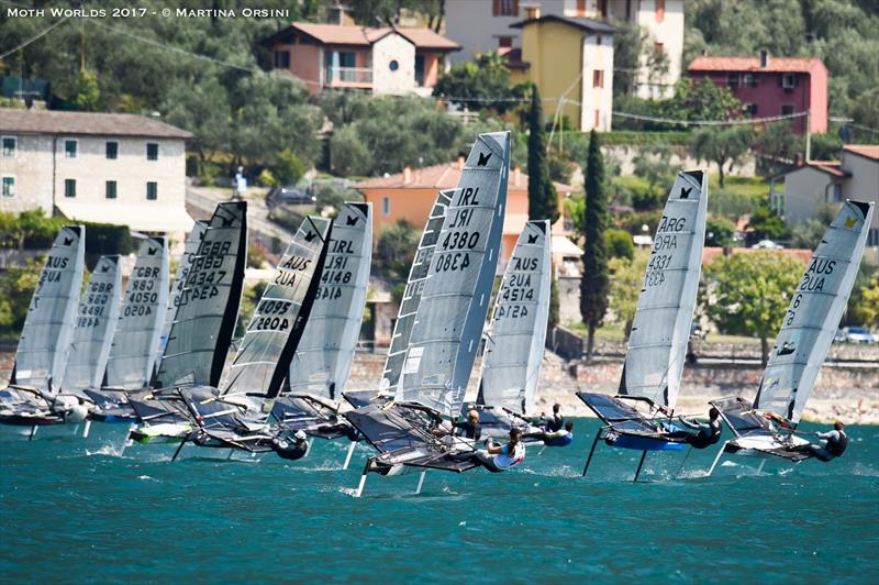 Day 4 of the Moth Worlds on Lake Garda photo copyright Martina Orsini taken at Fraglia Vela Malcesine and featuring the International Moth class