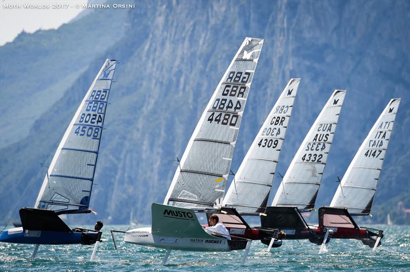 Day 6 of the Moth Worlds on Lake Garda photo copyright Martina Orsini taken at Fraglia Vela Malcesine and featuring the International Moth class