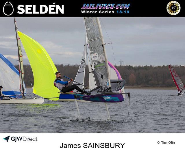 James Sainsbury's foiling Moth during the 2018 Grafham Grand Prix photo copyright Tim Olin / www.olinphoto.co.uk taken at Grafham Water Sailing Club and featuring the International Moth class