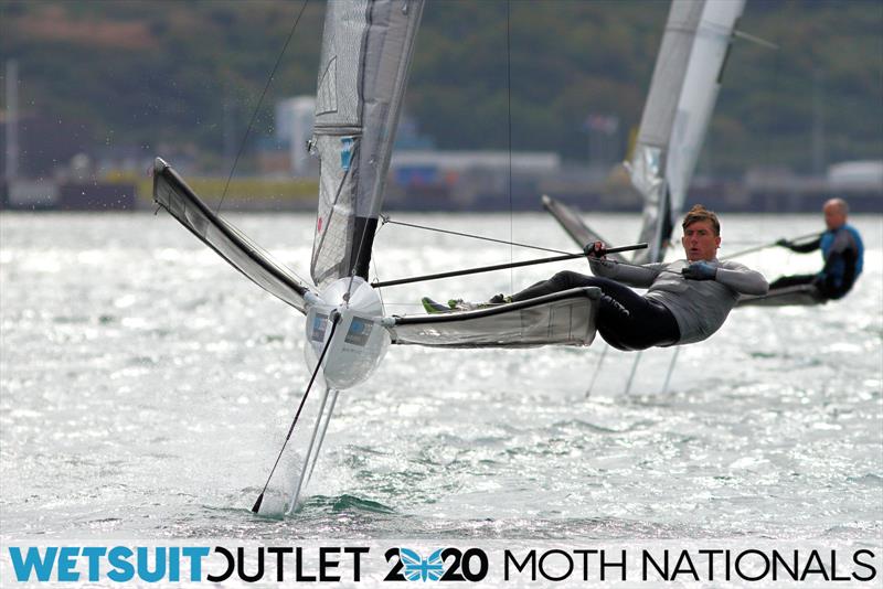 Rhos Hawes on day 5 of the Wetsuit Outlet UK Moth Nationals photo copyright Mark Jardine / IMCA UK taken at Weymouth & Portland Sailing Academy and featuring the International Moth class