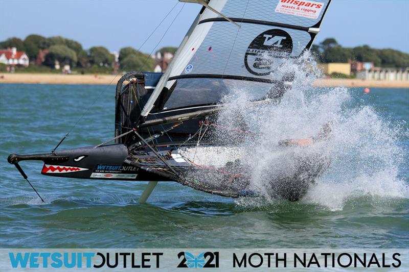 Alex Barone on day 3 of the Wetsuit Outlet UK Moth Nationals 2021 photo copyright Mark Jardine / IMCA UK taken at Stokes Bay Sailing Club and featuring the International Moth class
