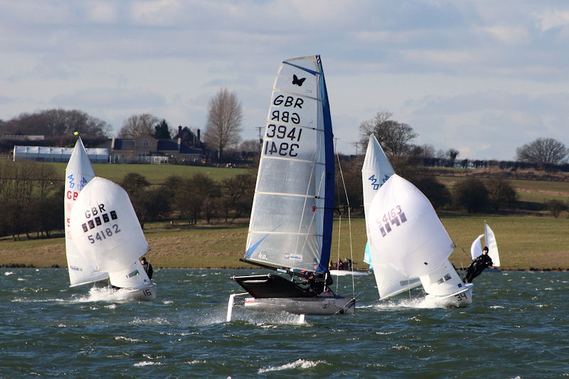 Strong winds on day one of the Tiger Trophy at Rutland Water photo copyright Paul Williamson taken at Rutland Sailing Club and featuring the International Moth class