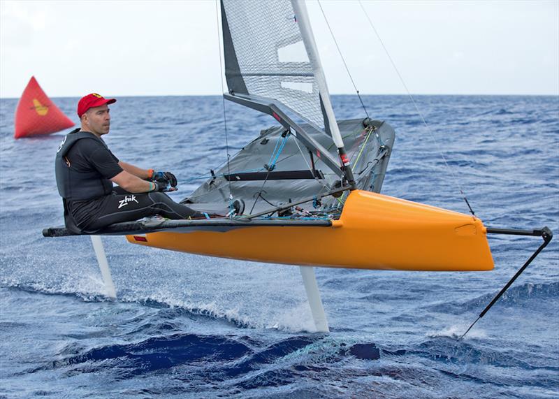 International Moth sailor Andy Budgen reins in the ‘beast' - photo © Peter Marshall / BSW