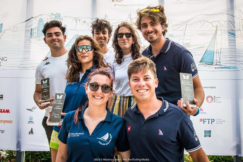 Podium Foiling SuMoth Challenge photo copyright Martina Orsini / We Are Foiling Media taken at Fraglia Vela Malcesine and featuring the International Moth class